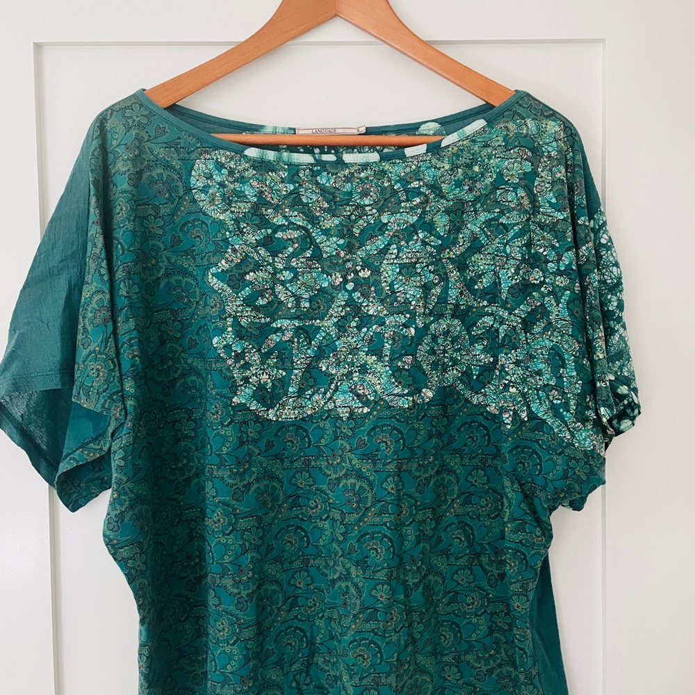 Language/Anthropologie Green Dolman Sleeve Top